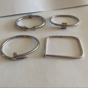 4 silver bracelets sets